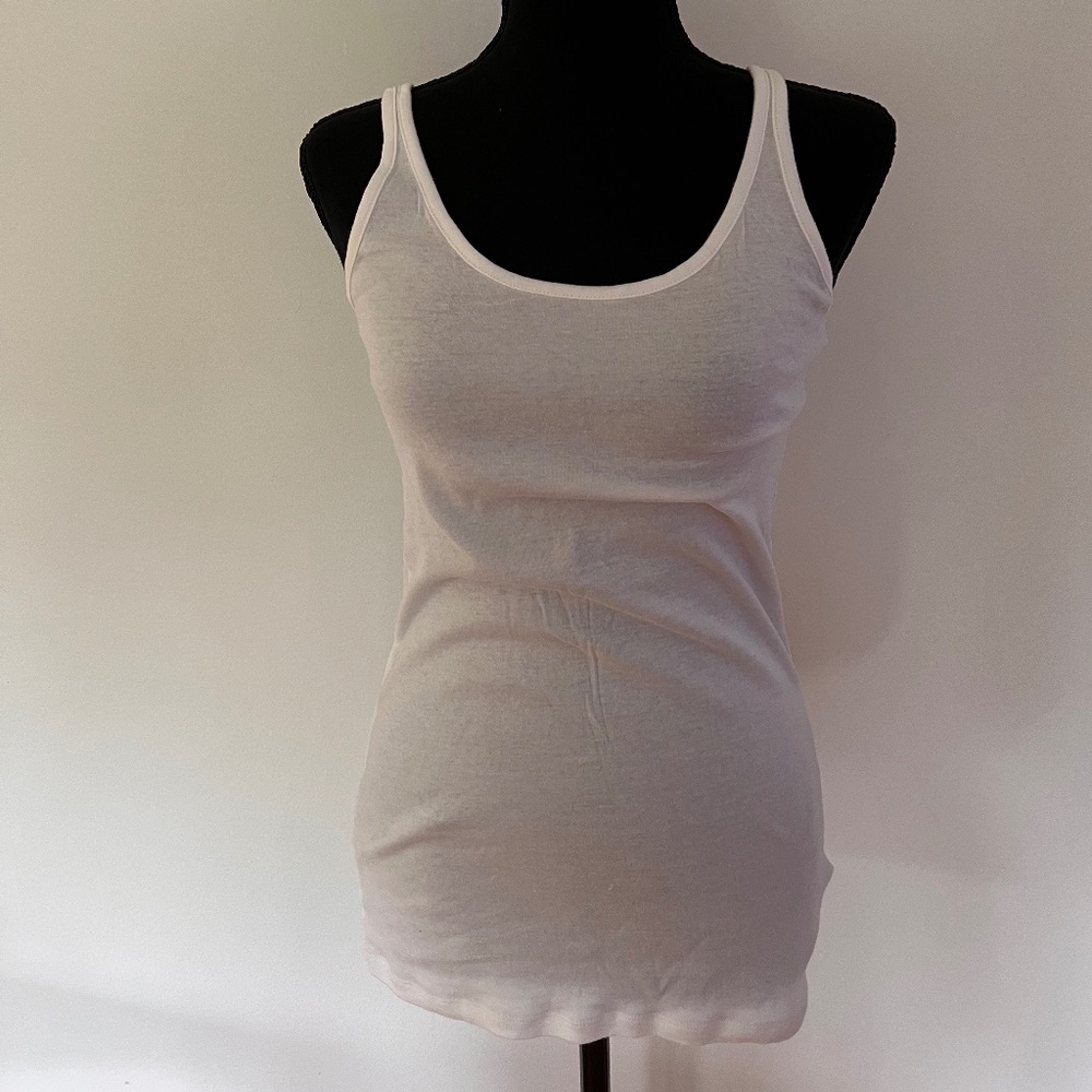GAP White Essential Cami Tank Top - S Tall